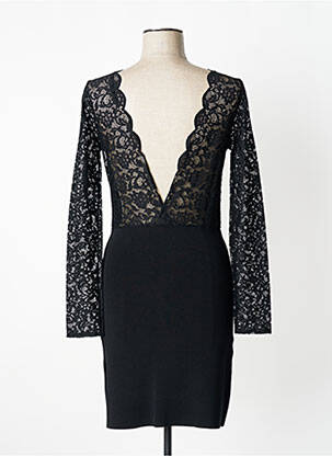 Robe courte manches longues manches longues noir MORGAN femme