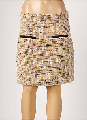 Jupe courte tissage tweed beige MORGAN femme