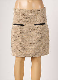 Jupe courte tissage tweed beige MORGAN femme