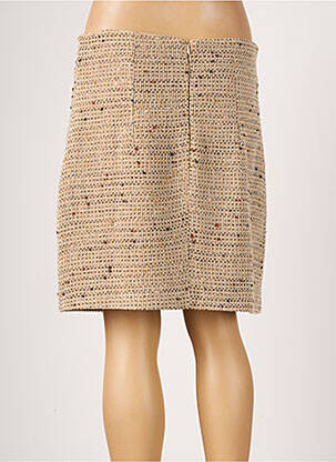 Jupe courte tissage tweed beige MORGAN femme