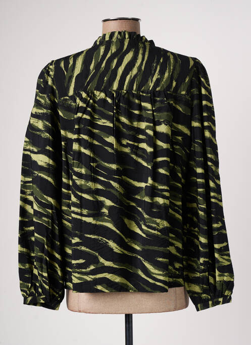 Blouse poignets boutonnés avec fente manches longues vert B.YOUNG femme