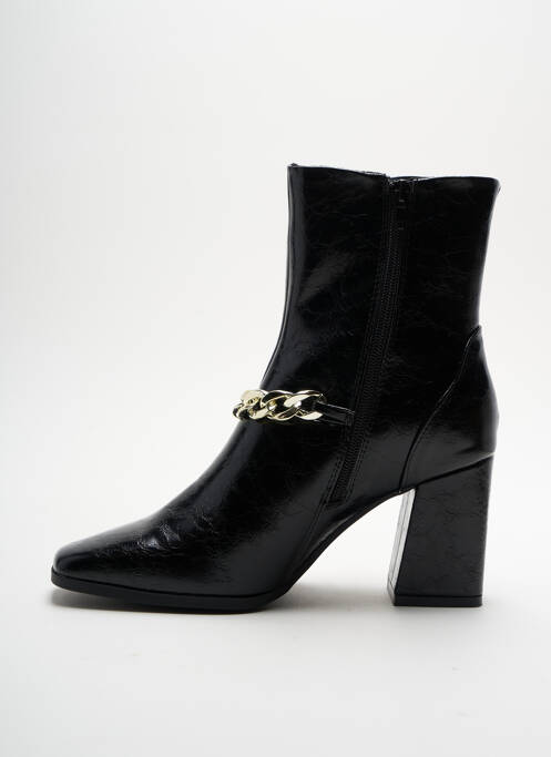 Bottines/boots tissage satiné talon de 7 à 9cm noir SPROX femme