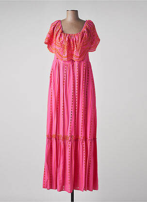 Robe longue manches courtes manches courtes rose VALERIE KHALFON femme