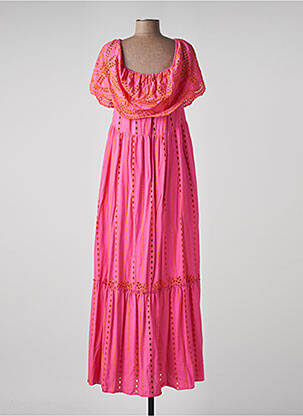 Robe longue manches courtes manches courtes rose VALERIE KHALFON femme