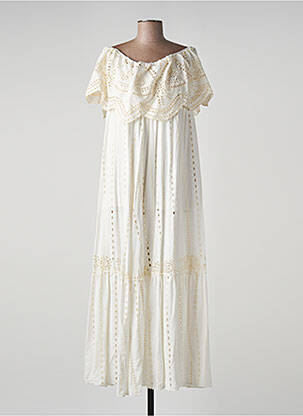 Robe longue manches courtes manches courtes beige VALERIE KHALFON femme