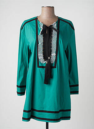 Tunique manches longues col rond vert CAVALLI femme