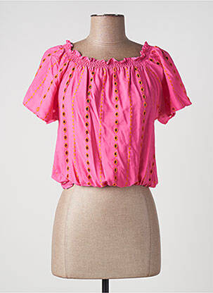 Top manches courtes manches courtes rose VALERIE KHALFON femme