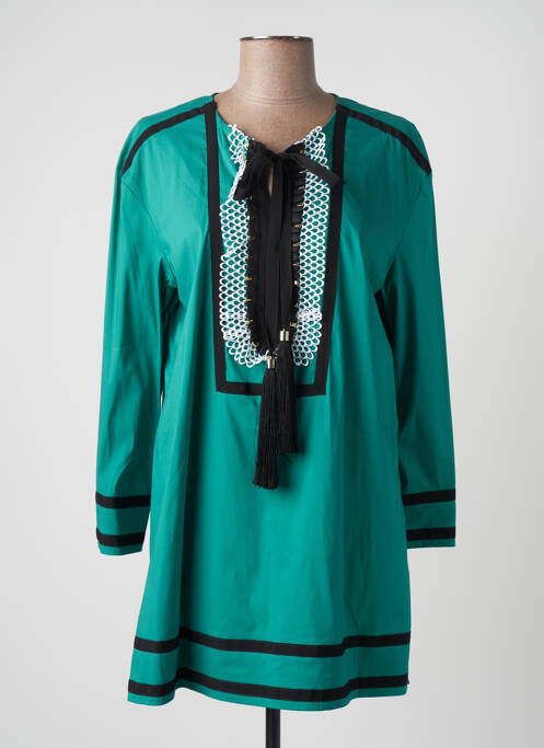 Tunique manches longues col rond vert CAVALLI femme