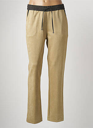 Pantalon droit stretch taille haute beige TRICOT CHIC femme