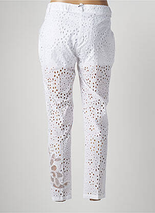 Pantalon 7/8 tissage popeline taille normale blanc TRICOT CHIC femme