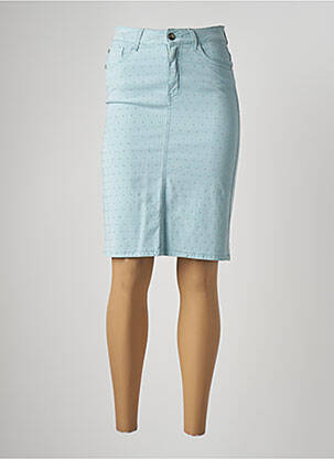 Jupe mi-longue stretch bleu MARANI femme