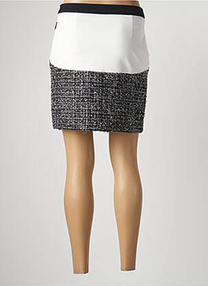 Jupe courte tissage tweed blanc FRACOMINA femme