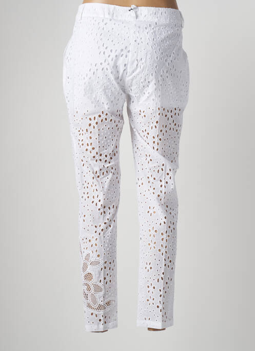 Pantalon 7/8 tissage popeline taille normale blanc TRICOT CHIC femme