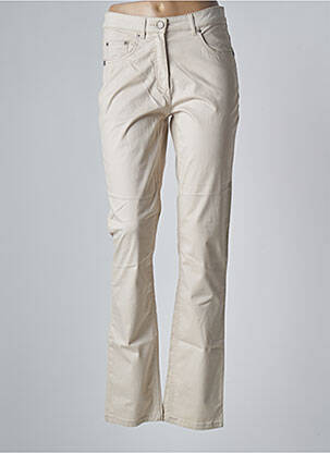 Pantalon slim tissage popeline taille normale beige BLUE WILLI'S femme