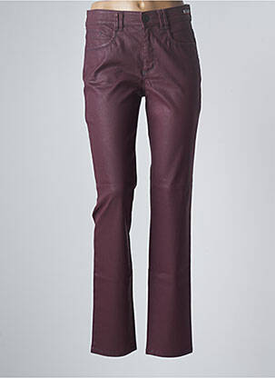 Pantalon slim tissage enduit taille normale rouge ASCARI femme