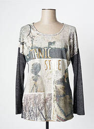 Pull tissage chiné manches longues gris ALEXE femme