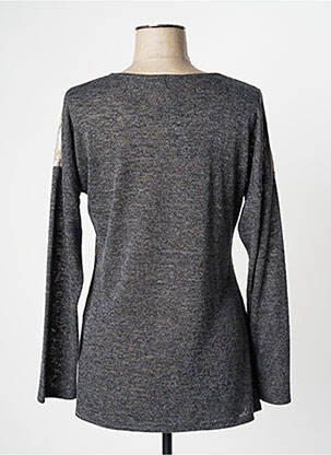 Pull coupe droite manches longues gris ALEXE femme