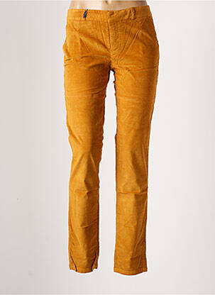 Pantalon chino taille normale taille normale jaune LEON & HARPER femme