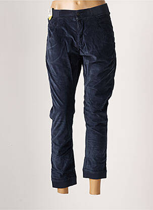 Pantalon 7/8 fermeture zippée sous rabat boutonné taille normale bleu MELTIN'POT femme