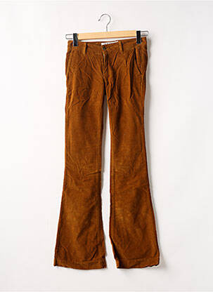 Pantalon flare stretch taille basse marron REIKO femme