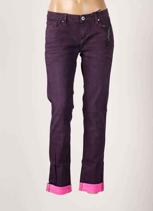 Jeans coupe droite violet ONE GREEN ELEPHANT pour femme