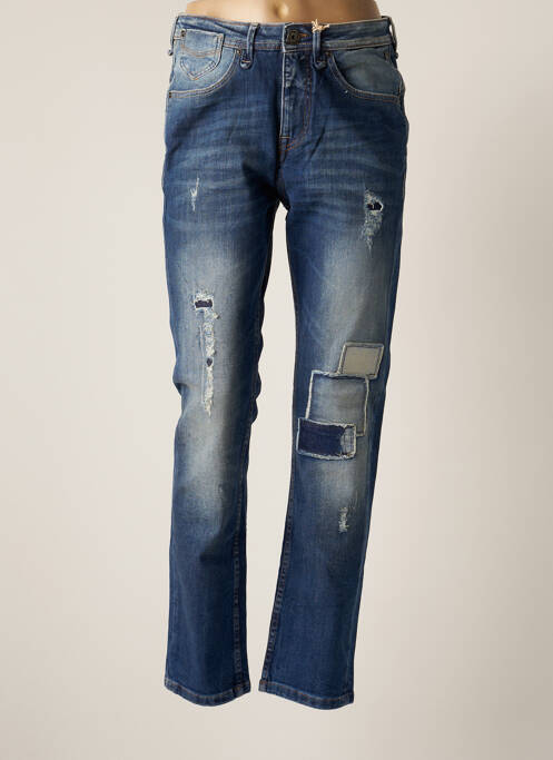 Jeans coupe droite broderie rivets taille normale bleu FREEMAN T.PORTER femme