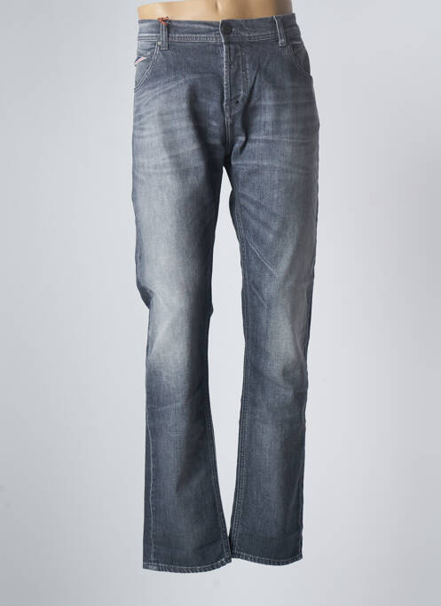 Jeans coupe droite broderie rivets taille normale gris DONOVAN homme
