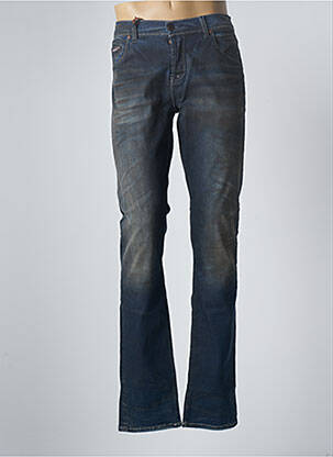 Jeans coupe slim fermeture boutonnée sur le devant taille basse bleu DONOVAN homme