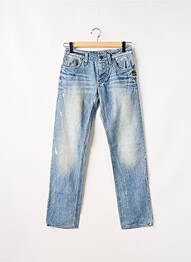Jeans coupe droite broderie rivets taille basse bleu G STAR homme