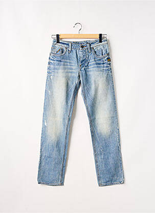 Jeans coupe droite broderie rivets taille basse bleu G STAR homme