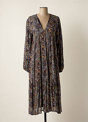 Robe longue manches longues manches longues violet CHARLIE JOE femme