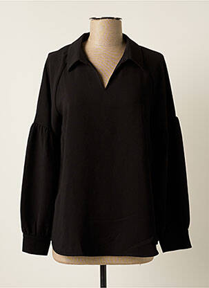 Blouse poignets boutonnés avec fente manches longues noir BETTY BARCLAY femme