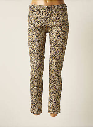 Pantalon chino tissage popeline taille normale marron HOD femme
