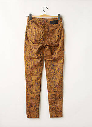 Pantalon slim tissage popeline taille normale marron EVA KAYAN femme