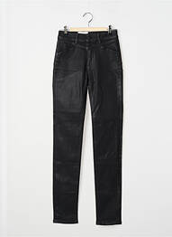 Pantalon slim tissage enduit taille haute noir BONOBO femme