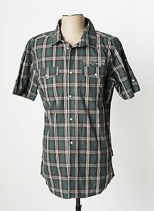 Chemise manches courtes coupe cintrée vert HERO BY JOHN MEDOOX homme