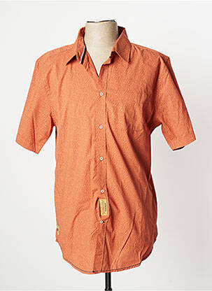 Chemise manches courtes imprimé fantaisie orange HERO BY JOHN MEDOOX homme