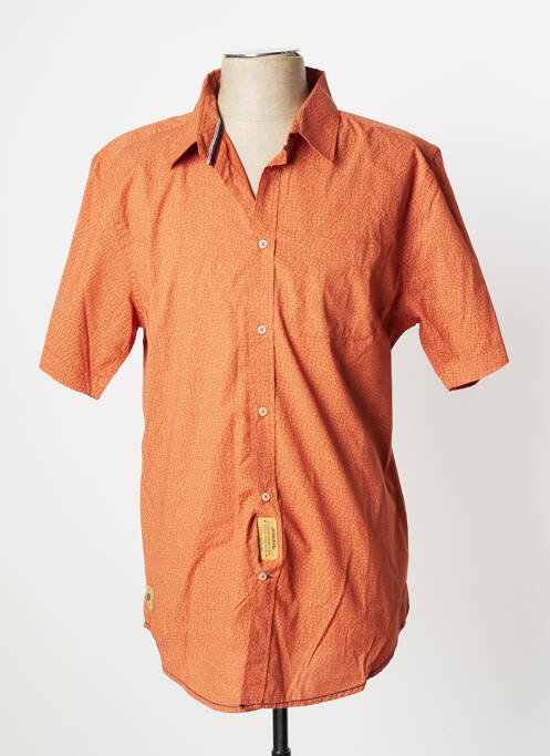 Chemise manches courtes imprimé fantaisie orange HERO BY JOHN MEDOOX homme