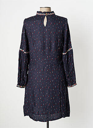 Robe mi-longue imprimé fantaisie manches longues bleu LA FIANCEE DU MEKONG femme