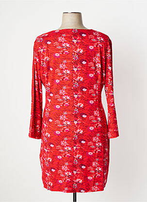 Robe mi-longue imprimé fleurs manches longues rouge LA FIANCEE DU MEKONG femme