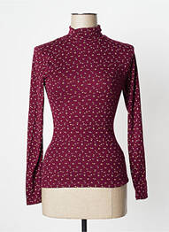 Sous-pull imprimé fantaisie manches longues rouge BONOBO femme