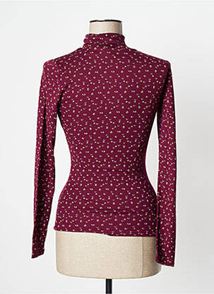 Sous-pull imprimé fantaisie manches longues rouge BONOBO femme