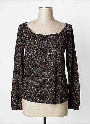 Blouse imprimé fleurs manches longues noir BONOBO femme