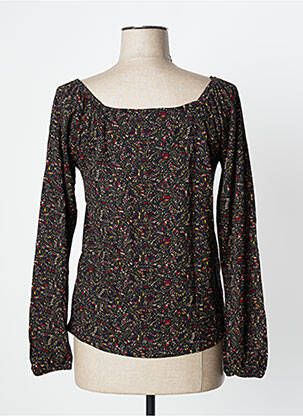 Blouse imprimé fleurs manches longues noir BONOBO femme