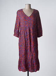 Robe mi-longue manches 3/4 manches 3/4 marron LA FIANCEE DU MEKONG femme