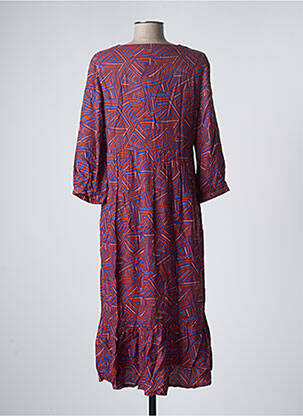 Robe mi-longue manches 3/4 manches 3/4 marron LA FIANCEE DU MEKONG femme