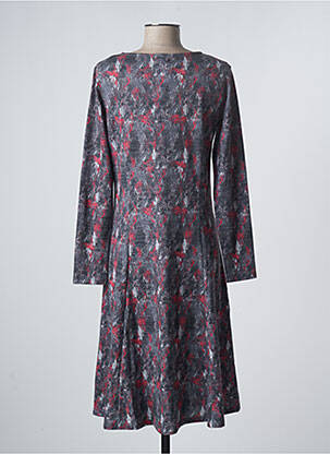 Robe mi-longue imprimé fantaisie manches longues gris DAMART femme