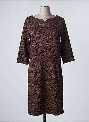 Robe mi-longue manches 3/4 manches 3/4 marron DAMART femme