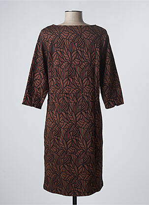 Robe mi-longue manches 3/4 manches 3/4 marron DAMART femme