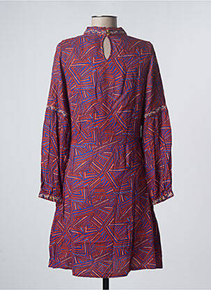 Robe mi-longue imprimé fantaisie manches longues marron LA FIANCEE DU MEKONG femme